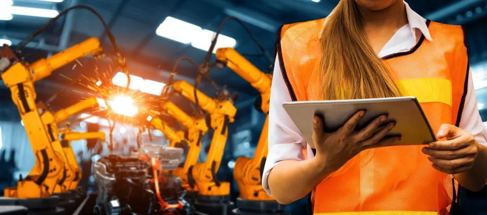 MLP Advanced robot arm system for digital industry and factory robotic Foto stock