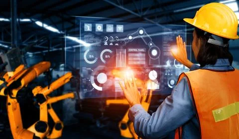 MLP Advanced robot arm system for digital industry and factory robotic 스톡 사진