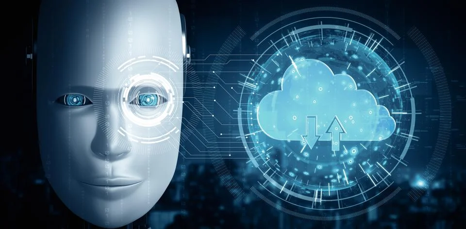 MLP AI robot using cyber security to protect information privacy 스톡 일러스트