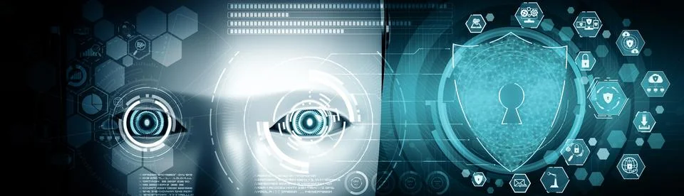 MLP AI robot using cyber security to protect information privacy 스톡 일러스트