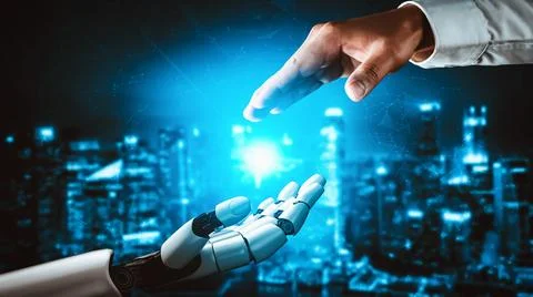 MLP Future artificial intelligence and machine learning for AI droid robot or Ilustración de archivo