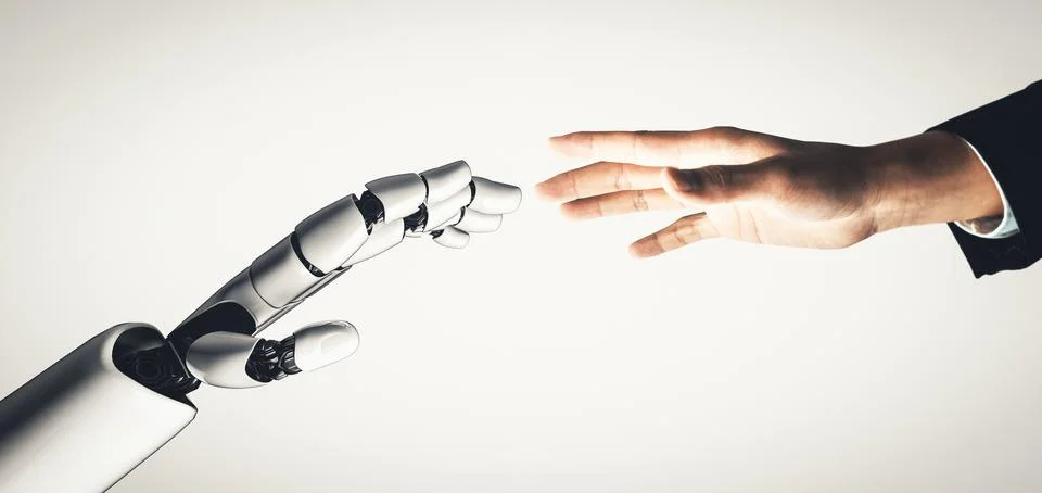 MLP Future artificial intelligence and machine learning for AI droid robot or Illustrazione stock