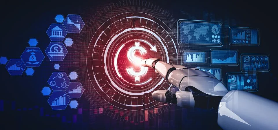 MLP Future artificial intelligence and machine learning for AI droid robot or Illustrazione stock