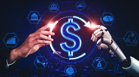 MLP Future artificial intelligence and machine learning for AI droid robot or Stock Illustration