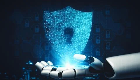 MLP Future artificial intelligence and machine learning for AI droid robot or Illustrazione stock