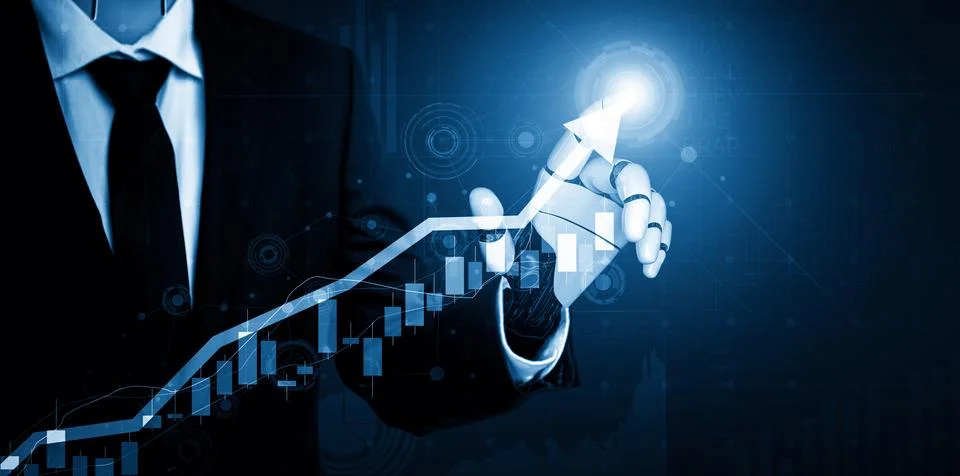 MLP Future artificial intelligence and machine learning for AI droid robot or Illustrazione stock