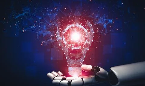 MLP Future artificial intelligence and machine learning for AI droid robot or 库存插图