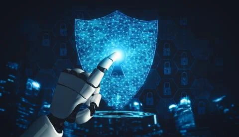 MLP Future artificial intelligence and machine learning for AI droid robot or Stock Illustration