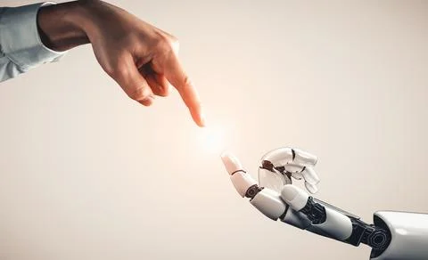 MLP Future artificial intelligence and machine learning for AI droid robot or Illustrazione stock