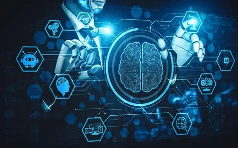 MLP Future artificial intelligence and machine learning for AI droid robot or イラスト素材