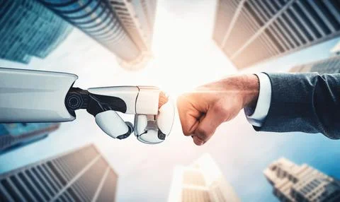 MLP Future artificial intelligence and machine learning for AI droid robot or Stock Illustration