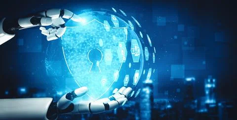 MLP Future artificial intelligence and machine learning for AI droid robot or Stock Illustration