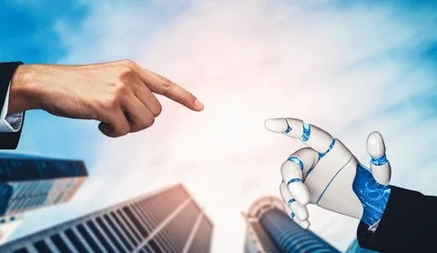 MLP Future artificial intelligence and machine learning for AI droid robot or Ilustración de archivo