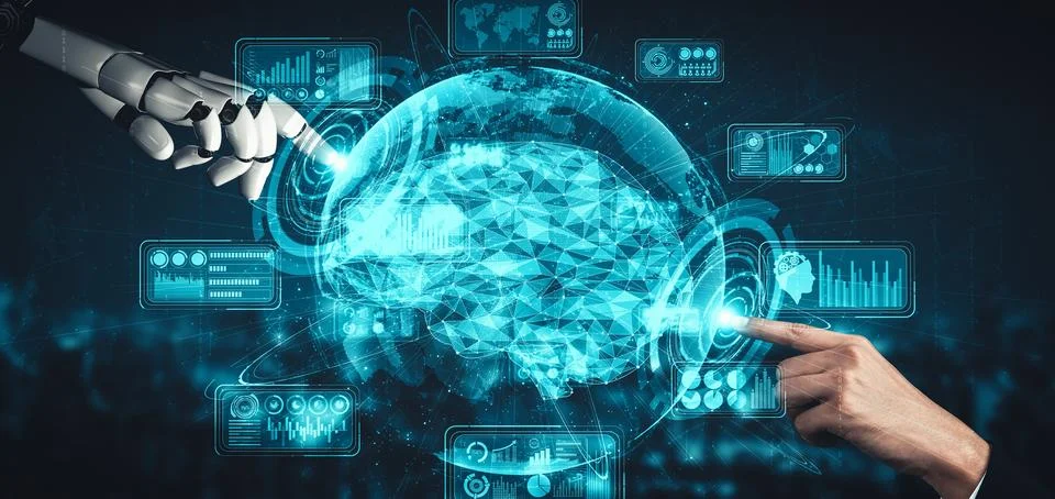 MLP Future artificial intelligence and machine learning for AI droid robot or イラスト素材