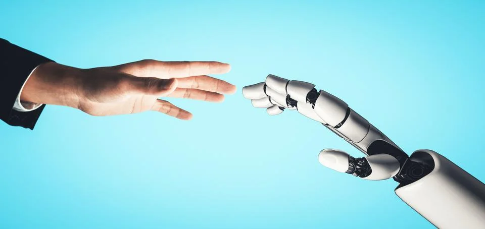 MLP Future artificial intelligence and machine learning for AI droid robot or Illustrazione stock