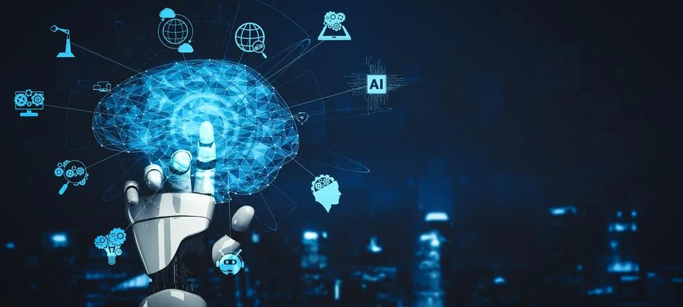 MLP Future artificial intelligence and machine learning for AI droid robot or イラスト素材