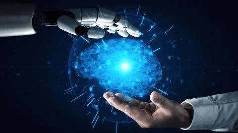 MLP Future artificial intelligence robot and cyborg. Stock Illustration