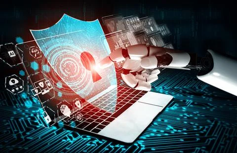 MLP Future artificial intelligence robot and cyborg. Stock Illustration