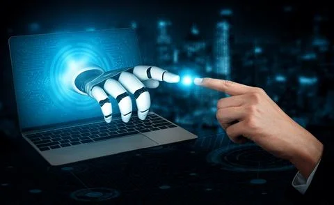 MLP Future artificial intelligence robot and cyborg. Stock Illustration