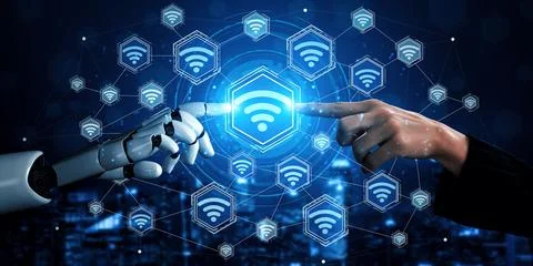 MLP Future artificial intelligence robot and cyborg. Stock Illustration