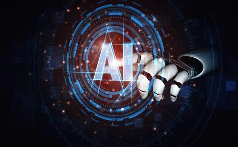 MLP Future artificial intelligence robot and cyborg. Stock Illustration
