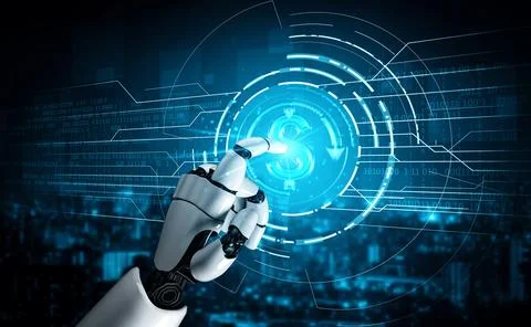 MLP Future artificial intelligence robot and cyborg. Stock Illustration