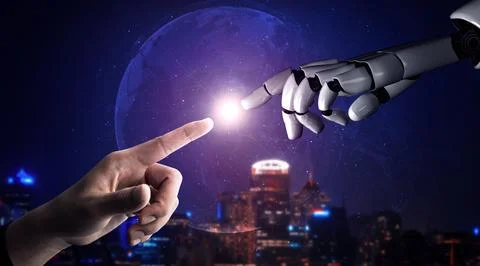 MLP Future artificial intelligence robot and cyborg. Stock Illustration