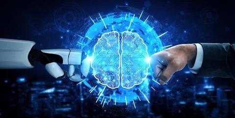 MLP Future artificial intelligence robot and cyborg. Stock Illustration