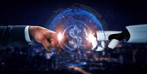 MLP Future artificial intelligence robot and cyborg. Stock Illustration