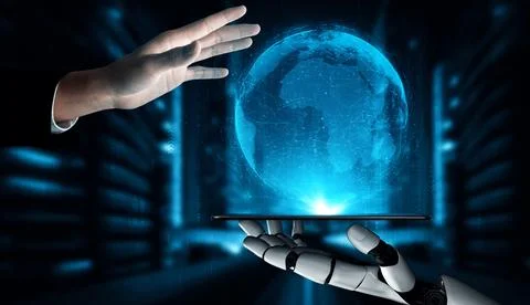 MLP Future artificial intelligence robot and cyborg. Stock Illustration