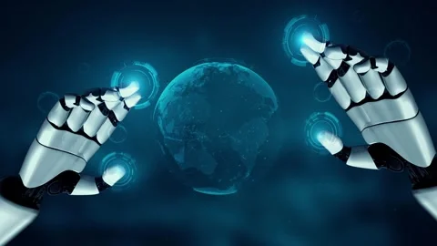 MLP Futuristic robot artificial intelligence enlightening AI technology concept Stock Footage 273668573