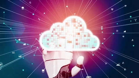 MLP Futuristic robot artificial intelligence revolutionary AI technology concept Vídeos de archivo 274027124