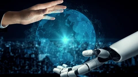 MLP Futuristic robot artificial intelligence enlightening AI technology concept Stock Footage 275327340