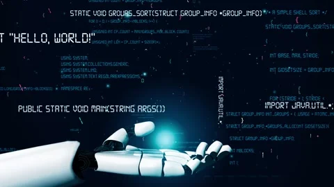 MLP Futuristic robot artificial intelligence revolutionary AI technology concept Stock Footage 277022390