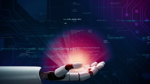 MLP Futuristic robot artificial intelligence revolutionary AI technology concept Stock Footage 277355167