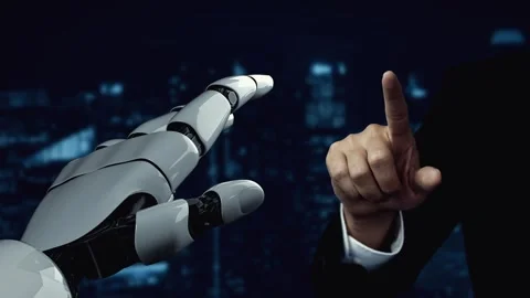 MLP Futuristic robot artificial intelligence enlightening AI technology concept Stock Footage 278246312