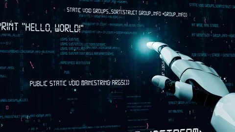MLP Futuristic robot artificial intelligence revolutionary AI technology concept Stock Footage 278290865