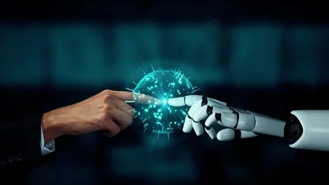 MLP Futuristic robot artificial intelligence enlightening AI technology concept Stock Footage 278333165