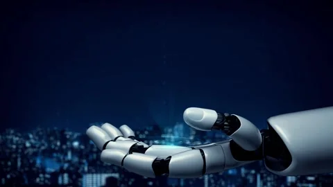 MLP Futuristic robot artificial intelligence enlightening AI technology concept Stock Footage 278372488