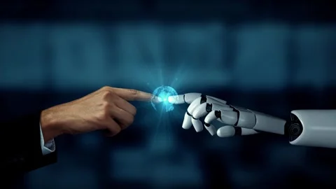 MLP Futuristic robot artificial intelligence enlightening AI technology concept Vídeos de archivo 278933271