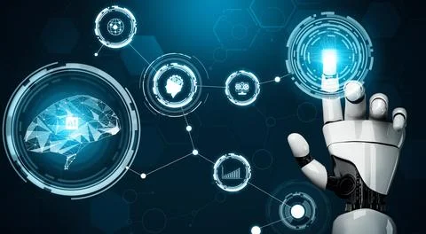 MLP Futuristic robot artificial intelligence concept. 스톡 일러스트