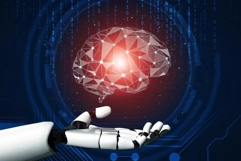 MLP Futuristic robot artificial intelligence concept. 스톡 일러스트