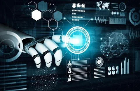 MLP Futuristic robot artificial intelligence concept. 스톡 일러스트