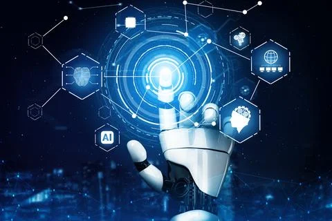 MLP Futuristic robot artificial intelligence concept. 스톡 일러스트