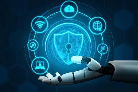 MLP Futuristic robot artificial intelligence concept. Stock Illustration