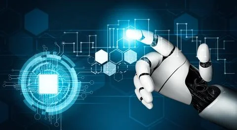 MLP Futuristic robot artificial intelligence concept. 스톡 일러스트