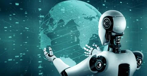 MLP Futuristic robot artificial intelligence huminoid AI data analytic イラスト素材