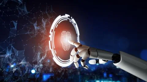 MLP Futuristic robot artificial intelligence concept. 스톡 일러스트