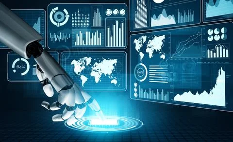 MLP Futuristic robot artificial intelligence concept. Stock Illustration