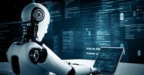 MLP Futuristic robot artificial intelligence huminoid AI programming coding イラスト素材
